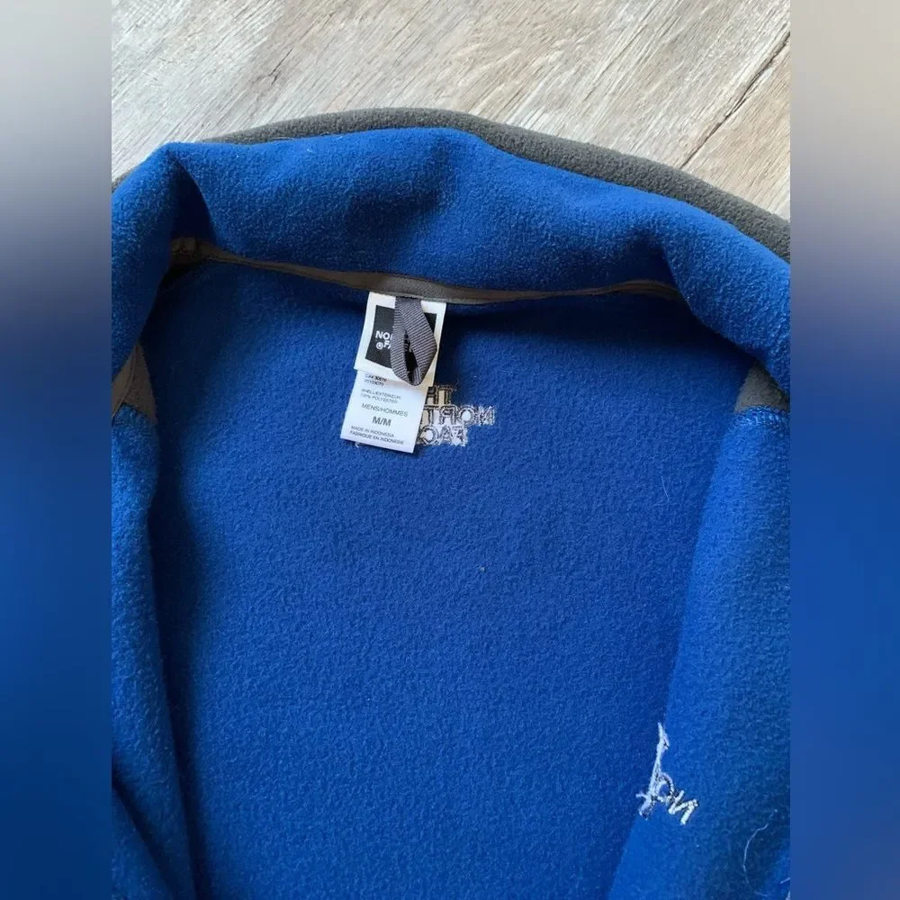 The North Face Full Zip Fleece Jacket Mens Size M Royal Blue Gray New